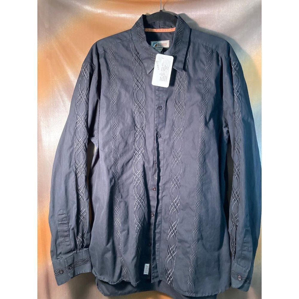 Black‎ Road Seattle dress shirt with embroidery accents